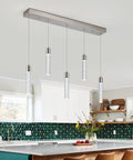 5 Light Pendant Ceiling Light Fixture For Kitchen Island With Crystal Bubble Beads over modern kitchen island