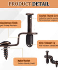 Top Shelf Adjustable Glass Retainer Clips For Cabinet Doors Bronze 30 Pack Value Bundle For Kitchen Upgrades And Display Cases That Are Heavy Duty And Built Different, showing antique bronze clips with knurled screw and rubber tip.