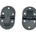 Solid Heavy Duty Butler Tray Hinges For Roll Top Desks And Drop Leaf Tables Dark Bronze smooth oval design with mounting holes