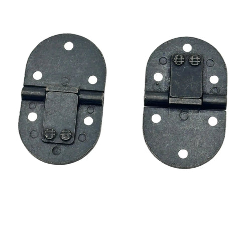 Solid Heavy Duty Butler Tray Hinges For Roll Top Desks And Drop Leaf Tables Dark Bronze smooth oval design with mounting holes