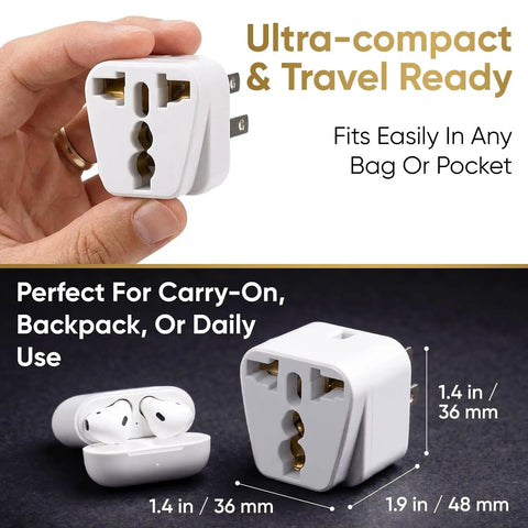 Must Have UK To US Travel Adapter 2 Pack For North America With Dual Inputs Lets You Charge Two Devices At Once