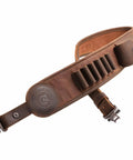Rifle Sling With Two Point Eight Inch Wide Double Layer Crazy Horse Leather Ammo Holder Adjustable Replacement Gun Strap With Swivels Beefy Brown