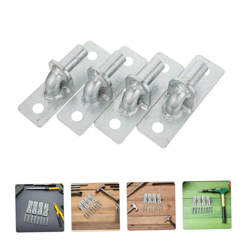 Nailed Tight Wall Mount Gate Hinges Four Pack Solid Iron Hardware Zero Fuss Setup Built Heavy Duty For Fence Gates And Barn Doors Includes All Brackets