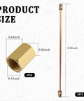 Three Sixteenth Inch Copper Nickel Brake Line Kit With Fittings And Union Couplings, 8-inch brake line and coupling dimensions shown