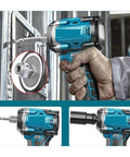 Heavy Duty Cordless Brushless Impact Wrench Pulses Raw Torque for Auto Repair with versatile nozzle designs.