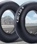 2-Pack Heavy-Duty Inner Tubes 4.80-8 And 4.00-8 With TR-87 Bent Valve Stem for wheelbarrows and hand trucks