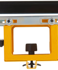 Built Tough Miter Saw Workpiece Stop And Adjustable Rail Support With Quick Release Flip Up Design top view showing durable construction.