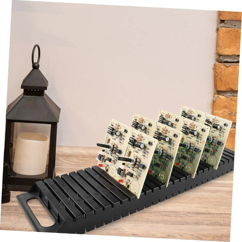 Pro Grade 25 Slot Anti Static Circuit Board Rack And Drying Tray Set Of 3 47 X 13.8 X 3.6 Cm PCB Storage Stand with PCBs inserted