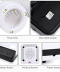 Top Notch 60W Desktop Dust Collector features three LEDs, light socket, power socket, and switch button for woodworking cleanup.
