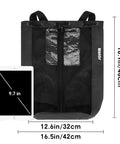 Medium Go-To Swim Bag For Swimmers With Full Open Mesh Beach Backpack Design with dual zippers and size dimensions 12.6x18.9 inches