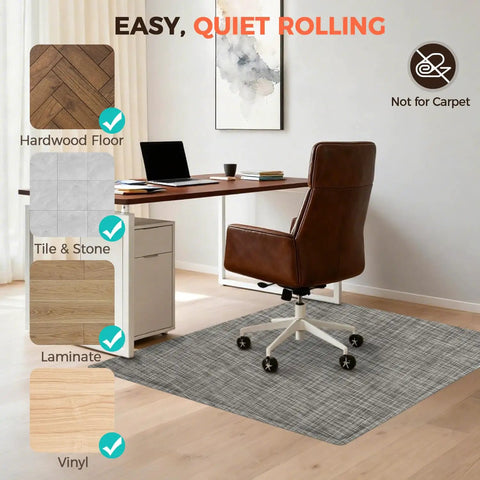 35 By 47 Inch Office Chair Mat For Hardwood Floors Heavy Duty Computer Desk Floor Protector in a home office setting