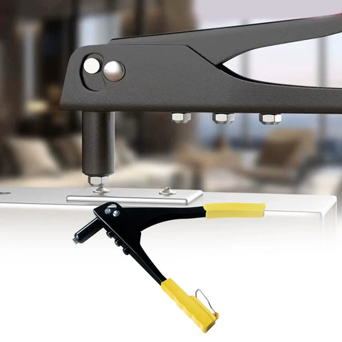 Badass Hella Strong Manual Rivet Gun With Comfortable Yellow Grip Single Hand Tool For Truck Fender Flares Corrosion Resistant Steel Heavy Duty Auto Shop Essential