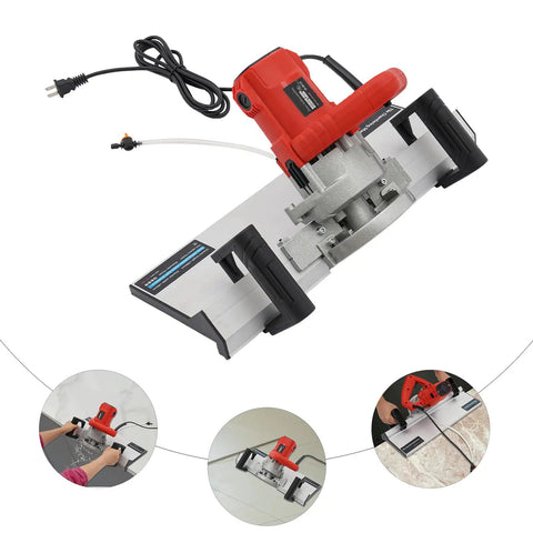 Heavy Duty Tile Beveling Machine With 43 Degree Chamfer, 1200W 13000RPM, Water Cooling System For Precision Bevels in use on tiles