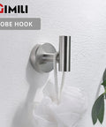 Sleek Dope Brushed Nickel 8-Piece Bathroom Hardware Set Wall Mounted Stainless Steel Robe Hook with bath accessory hanging