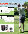 Golfer using Golf Range Finder With Slope And Magnet, 1000 Yard Range, 6X Zoom, HD LCD Display with slope measurement graphics