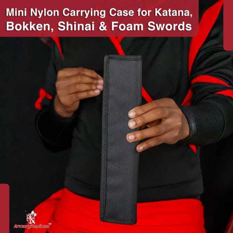 Foam Katana Sword For Practice Bokken Shinai Style Training Sword With Mini Nylon Carrying Case Durable Nylon Construction Secure Inner Lining And Easy Carry Convenience black mini nylon case