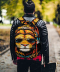 Person with Hip Hop Leo Printed Unisex Backpack With Large Capacity For Daily Use Durable Polyester Daypack on street