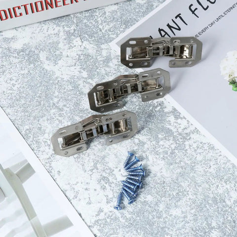 Thick Hydraulic Concealed Steel Cabinet Hinges With Screws For Kitchen Cabinets, Half Overlay, Easy Install, Quiet Soft Close, 3 hinges