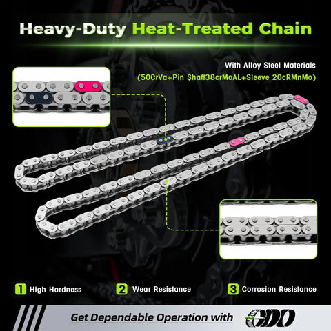 2.4L Ecotec Timing Chain Kit With Tensioner For Chevy Equinox Malibu 2010-2015 heavy-duty heat-treated chain image