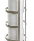 The Gladiator Toilet Paper Reserve Stand In Satin Nickel Free Standing Holder That Fits 3 Rolls No Brainer Space Saving Small Footprint
