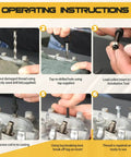 All In One Helicoil Thread Repair Kit, Metric 131 Piece Set With HSS Drill Bits, Thread Inserts, Taps, Installation Tools And Breakoff Tools For M5 M6 M8 M10 M12 Repairs in use, step-by-step instructions shown