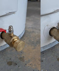 Full Port Water Heater Drain Valve With Straight Spout LF Compliant Brass Three Quarter Inch MNPT Two And A Half Inch Shank