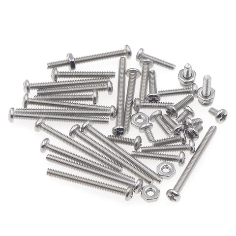 All In One 2 56 UNC Stainless Steel Phillips Pan Head Machine Screws And Nuts Assortment Kit, 220 Piece Set scattered view
