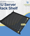 Heavy Duty 1U Server Rack Shelf 3 Pack Featuring Four Post Mount Tray Compatible With Standard 19 Inch Racks black steel tray with dimensions for mounting gear