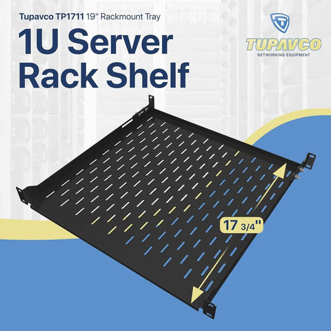 Heavy Duty 1U Server Rack Shelf 3 Pack Featuring Four Post Mount Tray Compatible With Standard 19 Inch Racks black steel tray with dimensions for mounting gear