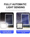 JUDYSSY Patio Lightingdiy Solar Street Light W/Remote Control showing light sensing features and solar panel for automatic operation.