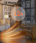 Portable Space Heater With Remote Control, 17 Inch 1500W PTC Ceramic Heater, 12 Hour Timer, in cozy living room