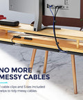Under Desk Cable Management Kit For Home And Office Keep Cords Neat Safe And Pet Proof With This 2 Pack Cord Organizer, desk view