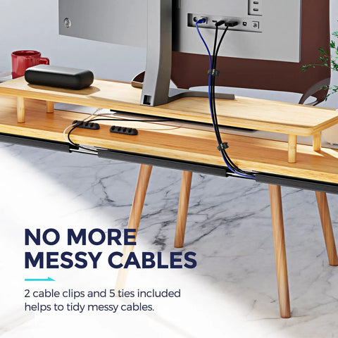 Under Desk Cable Management Kit For Home And Office Keep Cords Neat Safe And Pet Proof With This 2 Pack Cord Organizer, desk view