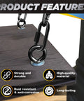 6 Pack 3 Inch Heavy Duty Chain Quick Links, 8mm Thick, 1600 Lbs Weight Capacity, shown connecting outdoor wooden structure