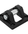 63x63x32mm Air Cylinder Clevis Mounting Bracket For Pneumatic Rod Pivot Black Built Tough And Durable Low Carbon Steel With 48mm Hole Distance And 2.5x2.5x1.25 Inch Overall Size Ideal For Industrial Automation Tasks. black clevis bracket with pin and four mounting holes