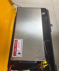 Heavy Duty 60Ah Lithium Battery For Electric Skates Works With Basic 10 To 30 Ton Modular Roller Transporters, top view of battery in case.