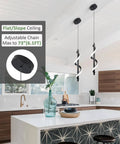 13W Modern Spiral LED Pendant Light Fixture 5500K Cold White Integrated LED Sleek Black Finish over kitchen island