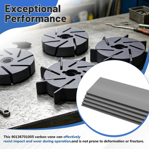 5 Pack Carbon Vane Replacement Kit For Becker Pumps DTLF VTLF DVTLF And TLF Series Model 90136701005 displayed on table