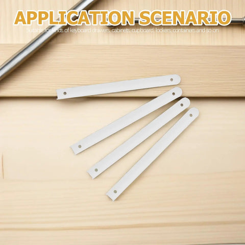 White plastic drawer slides for Three Pack Plastic Drawer Slides for Cabinets and Cupboards, Smooth Quiet Operation shown on wood