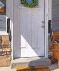 Built Tough Heavy Duty Metal Handrails U Shaped Safety Grab Bars featuring Non Slip Black Powder Coating beside porch door for easy access.