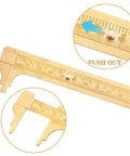 Brass Vernier Caliper Pocket Caliper Set With Double Scale mm And Inch, mini tool for beads, jewelry, rings, wire measurement.