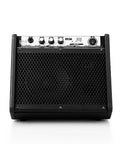 Front view of Plug And Play 20W Bluetooth Personal Monitor Amplifier For Electronic Drums And Keyboard USB Interface Dual 6.5 Inch Woofer And 2 Inch Tweeter For Warm Bass And Clear Treble Includes E Drum Noise Reduction Cable Black