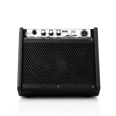 Front view of Plug And Play 20W Bluetooth Personal Monitor Amplifier For Electronic Drums And Keyboard USB Interface Dual 6.5 Inch Woofer And 2 Inch Tweeter For Warm Bass And Clear Treble Includes E Drum Noise Reduction Cable Black