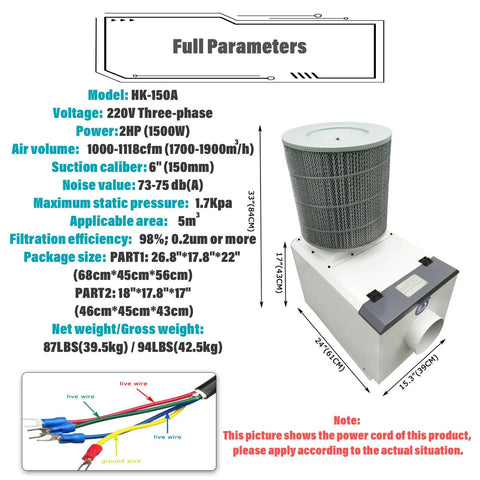 Industrial Oil Mist Collector For CNC Machines With High Capacity Filtration And Soot Purifier, dimensions and specs