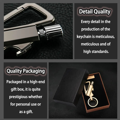 Three In One Outdoor Lighter With Multitool Keychain And Bottle Opener, detail quality and packaging on black background