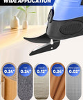 Rechargeable Cordless Electric Fabric Scissors And Cardboard Cutter With Tungsten Steel Blade, blue housing, cutting various materials.