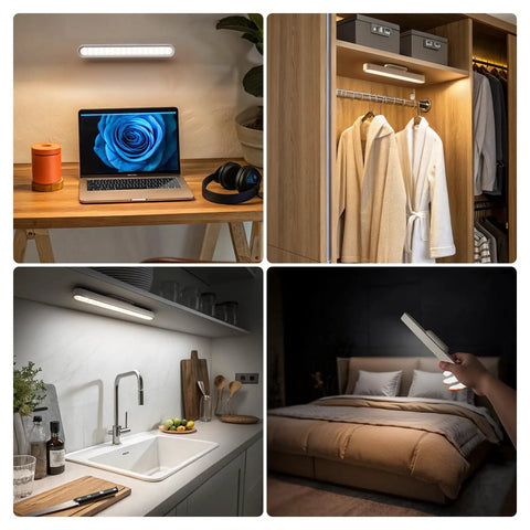 Rechargeable Magnetic LED Cabinet Lights With Slick USB C Fast Charging And Long Battery Wireless Under Counter Closet Pantry Shelf Lamps To Level Up Your Home Setup
