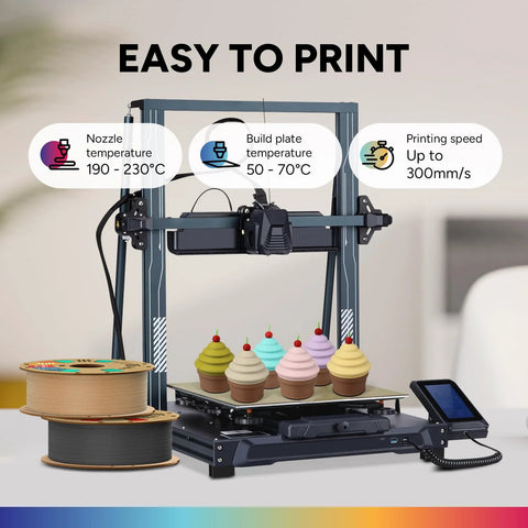3D printer with Matte PLA 3D Printer Filament 1.75mm, 1kg Spool, Low Warping, Frosted Matte Finish, Smooth Surface.