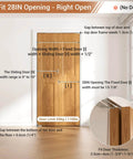 Diagram of 180 Degree Bifold Barn Door Hardware Kit Hidden For Right Open Folding Closet Doors installed on doorframe opening