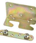 Heavy Duty Galvanized Bed Rail Brackets Universal Replacement Fittings Zinc Finished Steel Hardware for All Bed Frame Sizes Includes Mounting Screws.